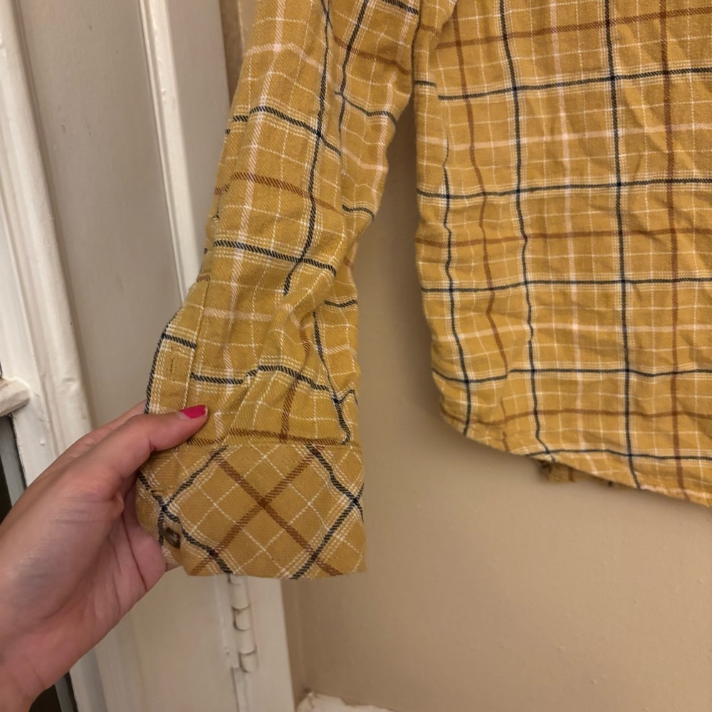 Universal Thread Yellow Plaid Button Down - image 3